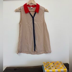 JOIE colorblock silk tank size small